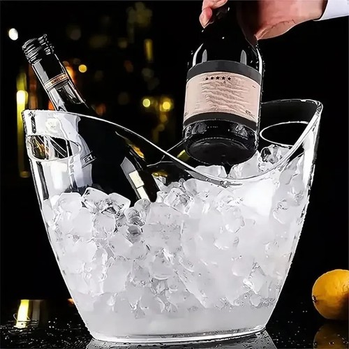Clear ice bucket beverage - clear,